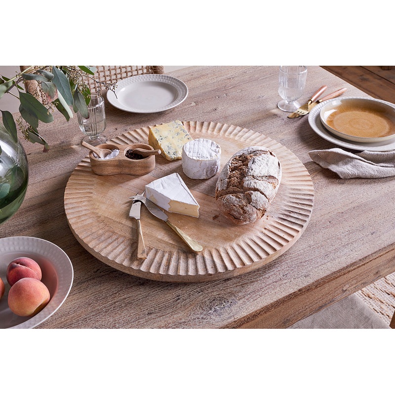 Soria Mango Wood Lazy Susan – Natural
