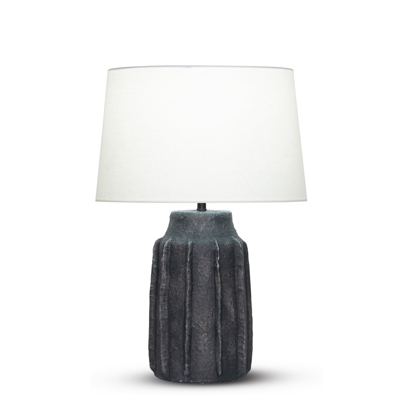 Asher Table Lamp|Off-White Linen|Off-White Cotton|Oval Off-White Linen