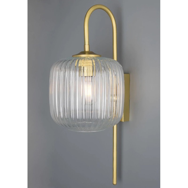 Astoria Reeded Glass and Brass Wall Sconce