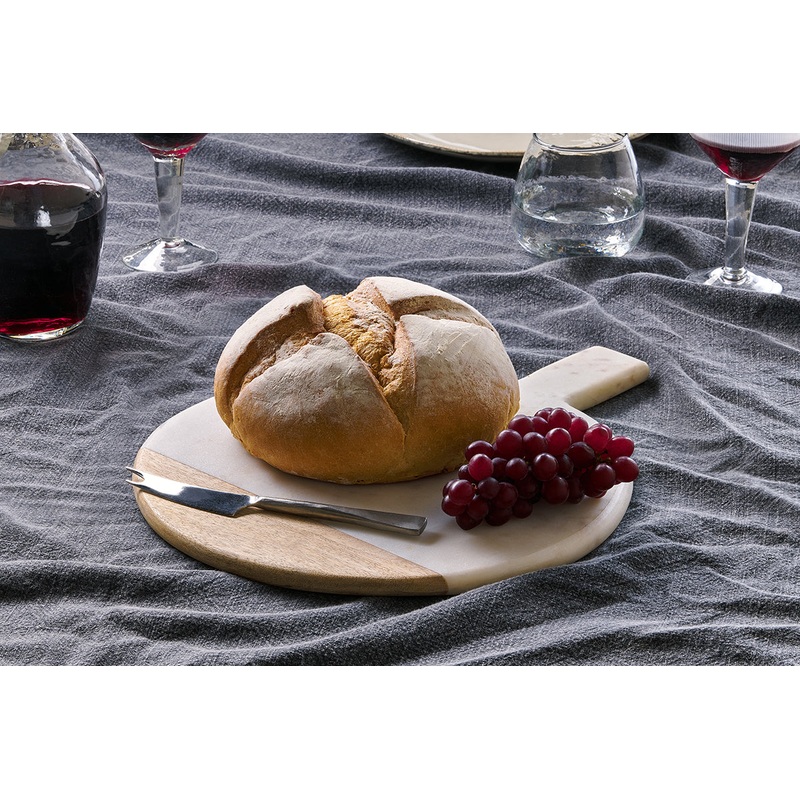 Bwari Round Marble Serving Board – White