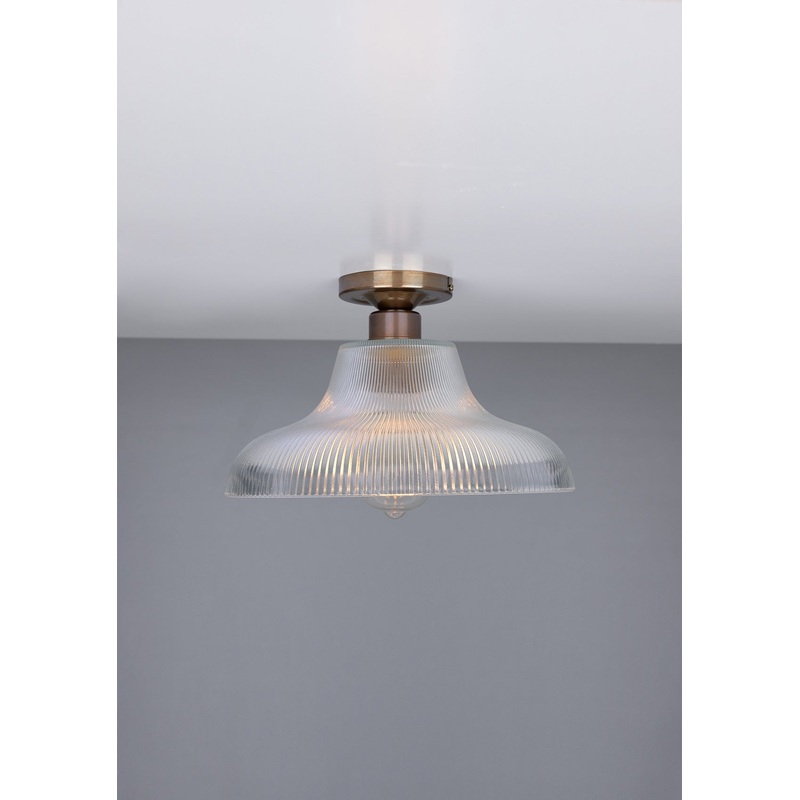 Mono Vintage Prismatic Glass Flush Ceiling Light