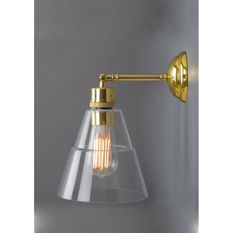 Straff Vintage Clear Glass Cone Wall Sconce