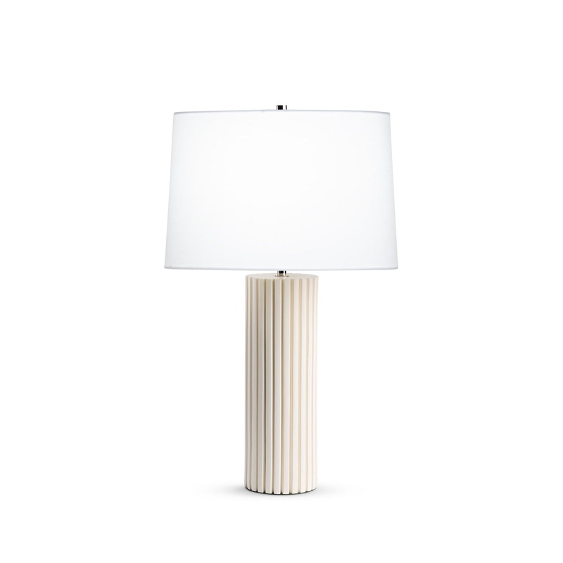 Hollis Table Lamp|White Linen|Off-White Linen|Off-White Cotton