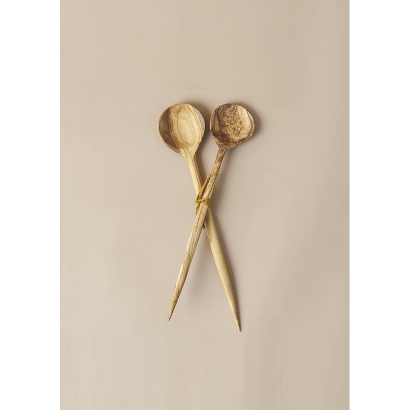 Olive Wood Salad Spoon Set