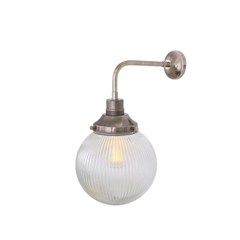 Stanley Small Holophane Glass Globe Wall Sconce
