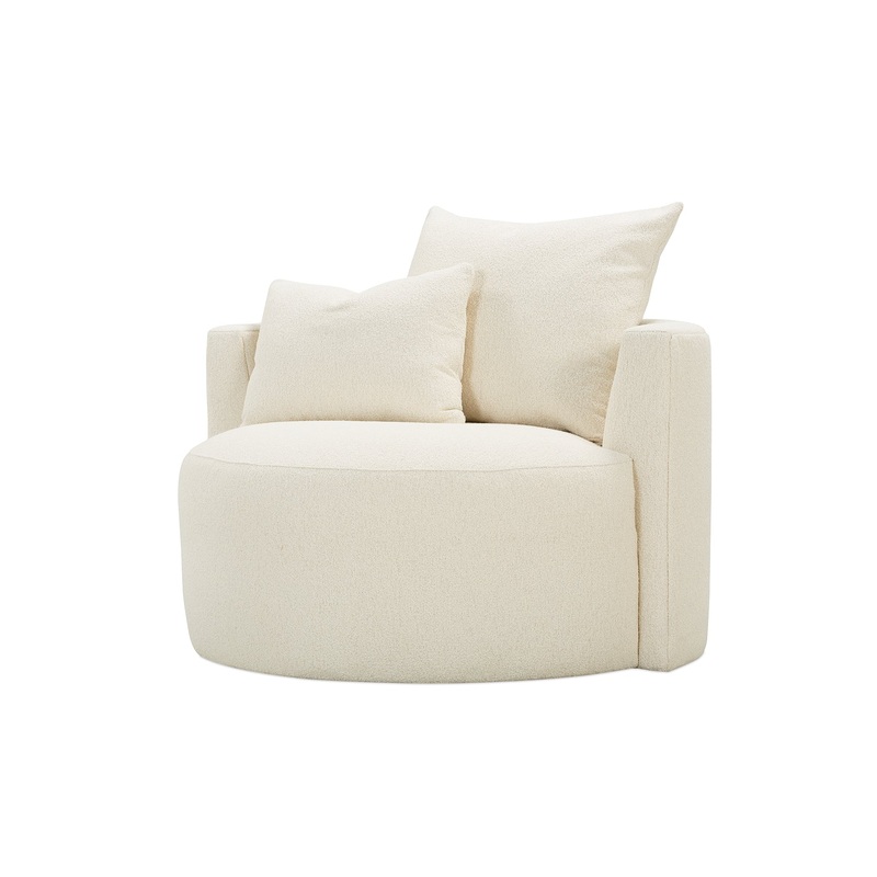 Melia Swivel Chair|Bone White|Pearl|Olive|Charcoal Brown|Pebble