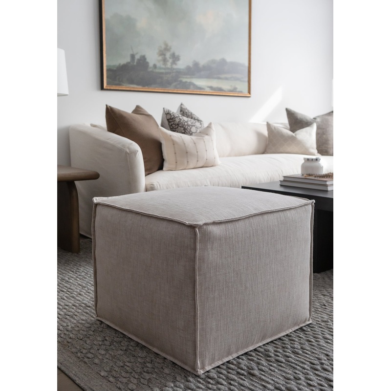 Penny Ottoman|Pearl|Olive|Charcoal Brown|Pebble
