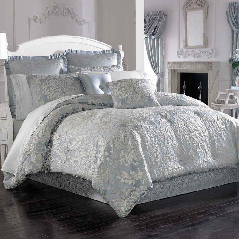Faith Comforter Set|Queen 4Pc. Comforter Set|French Blue