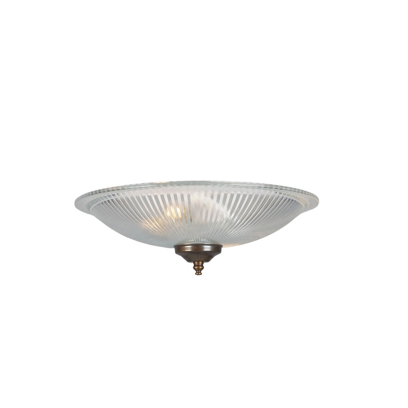 Nicosa Shallow Prismatic Glass Flush Ceiling Light