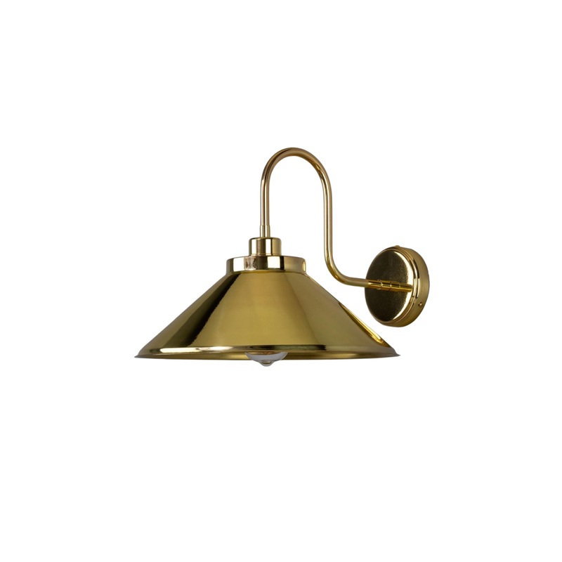 Rio Vintage Brass Swan Neck Wall Sconce