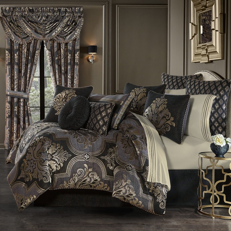 Savoy Comforter Set|Queen 4Pc. Comforter Set|King 4Pc. Comforter Set|California King 4Pc. Comforter Set|Pewter