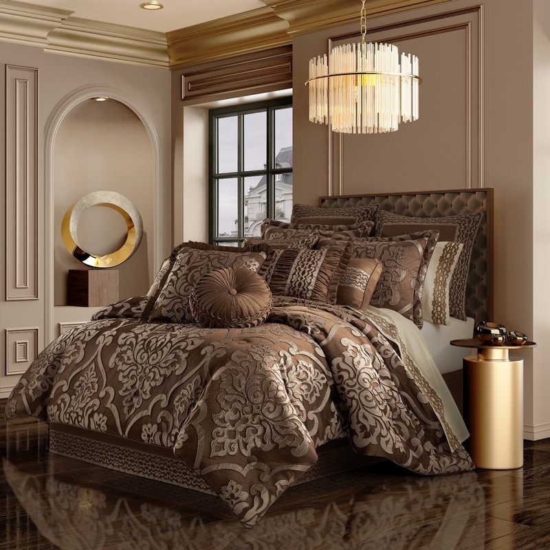 Surano Comforter Set|Queen 4Pc. Comforter Set|King 4Pc. Comforter Set|California King 4Pc. Comforter Set|Copper