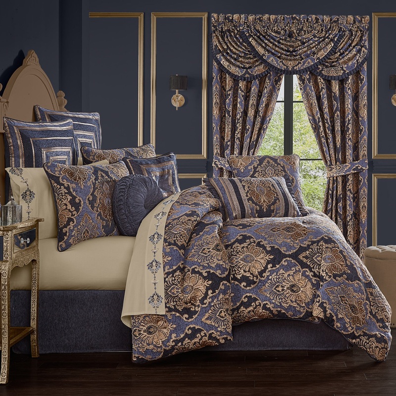 Woodstock Comforter Set|Queen 4Pc. Comforter Set|King 4Pc. Comforter Set|California King 4Pc. Comforter Set|Indigo