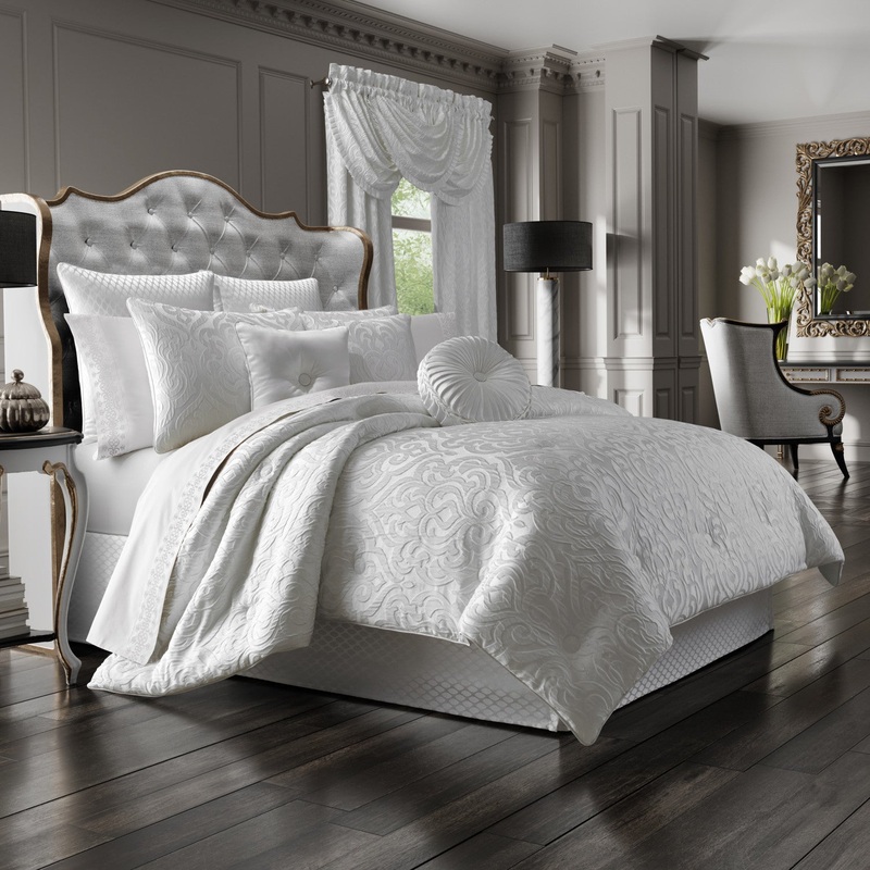 Astoria Comforter Set|Queen 4Pc. Comforter Set|King 4Pc. Comforter Set|California King 4Pc. Comforter Set|White