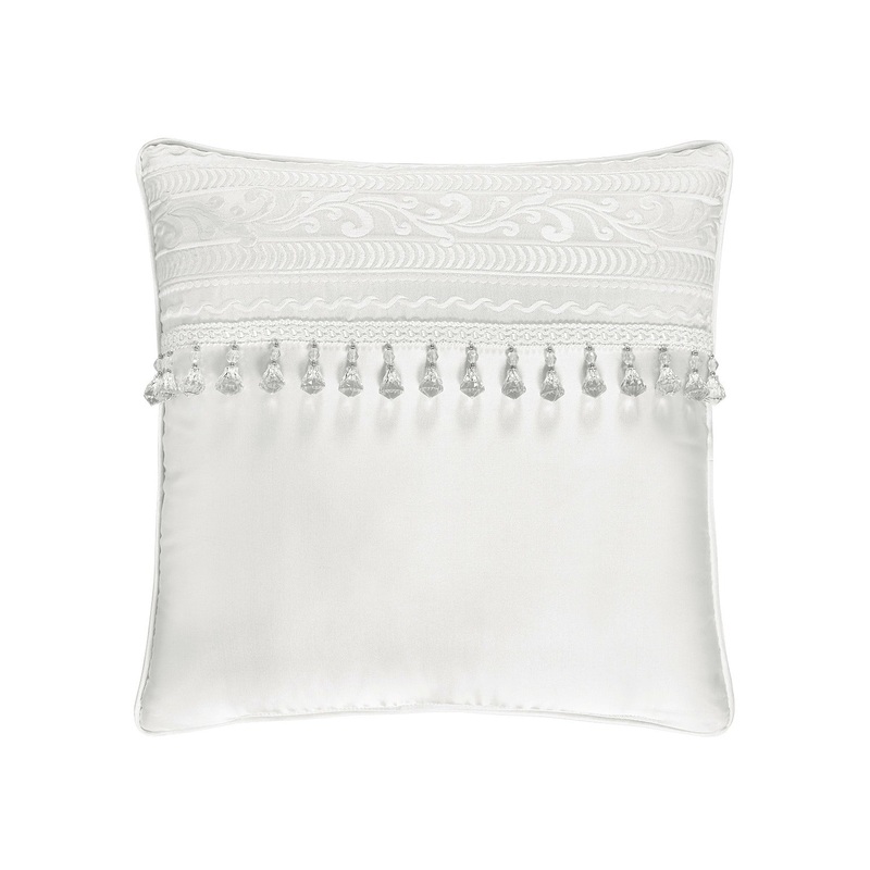 Bianco 18 Square Embellished Decorative Throw Pillow