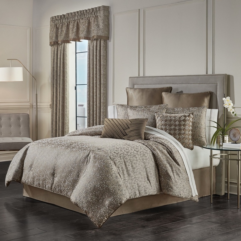 Cracked Ice Comforter Set|Queen 4Pc. Comforter Set|King 4Pc. Comforter Set|California King 4Pc. Comforter Set|Taupe