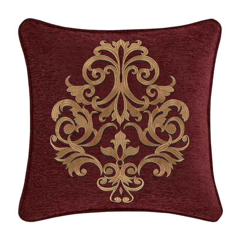 Garnet 18 Square Embellished Decorative Throw Pillow