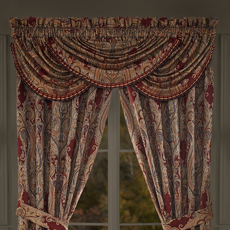 Garnet Window Waterfall Valance