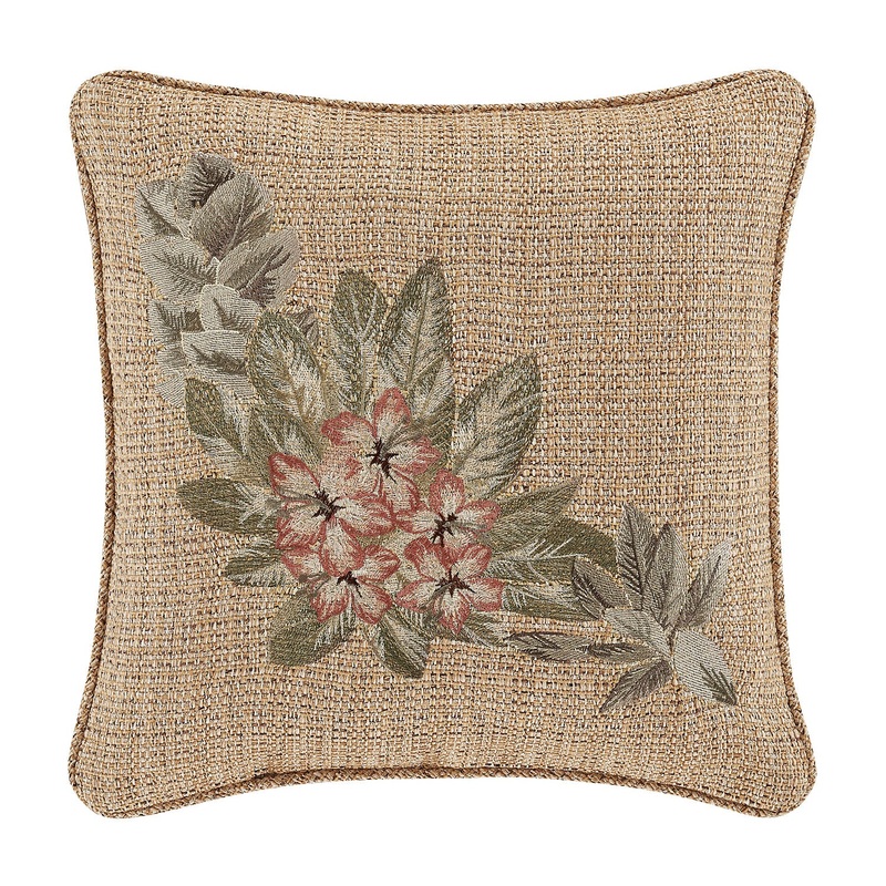Martinique 18 Square Embellished Decorative Throw Pillow