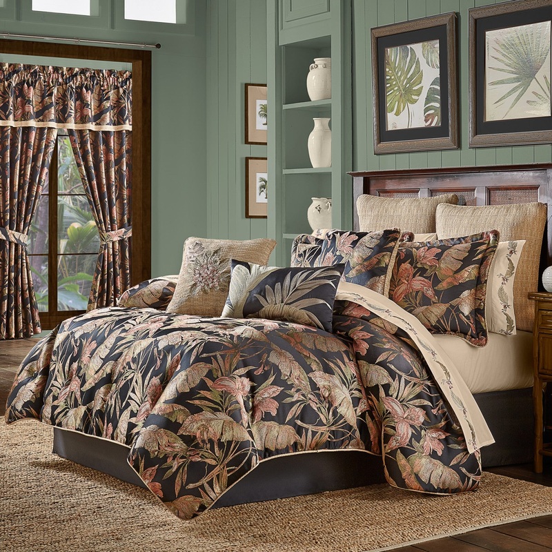 Martinique Comforter Set|Queen 4Pc. Comforter Set|King 4Pc. Comforter Set|California King 4Pc. Comforter Set|Black