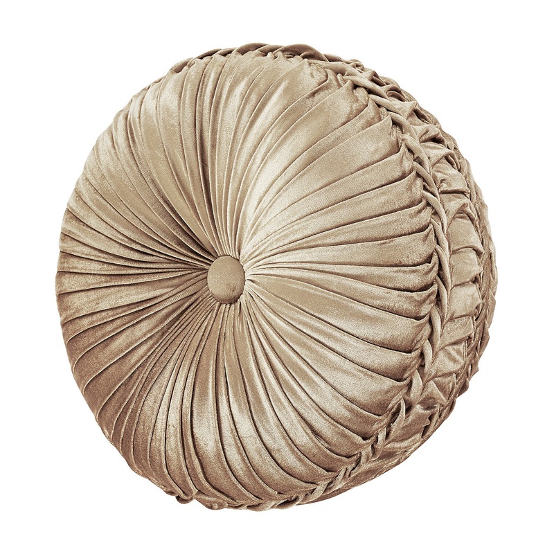 Sandstone Tufted Round Decorative Throw Pillow