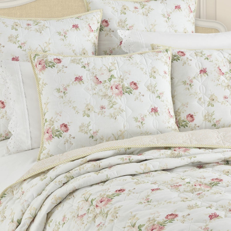 Amalia Quilted Sham|King Quilted Sham|Rose