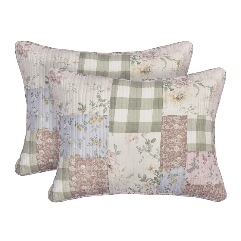 Eloise Sham|Standard Quilted Sham|King Quilted Sham|Dusty Rose