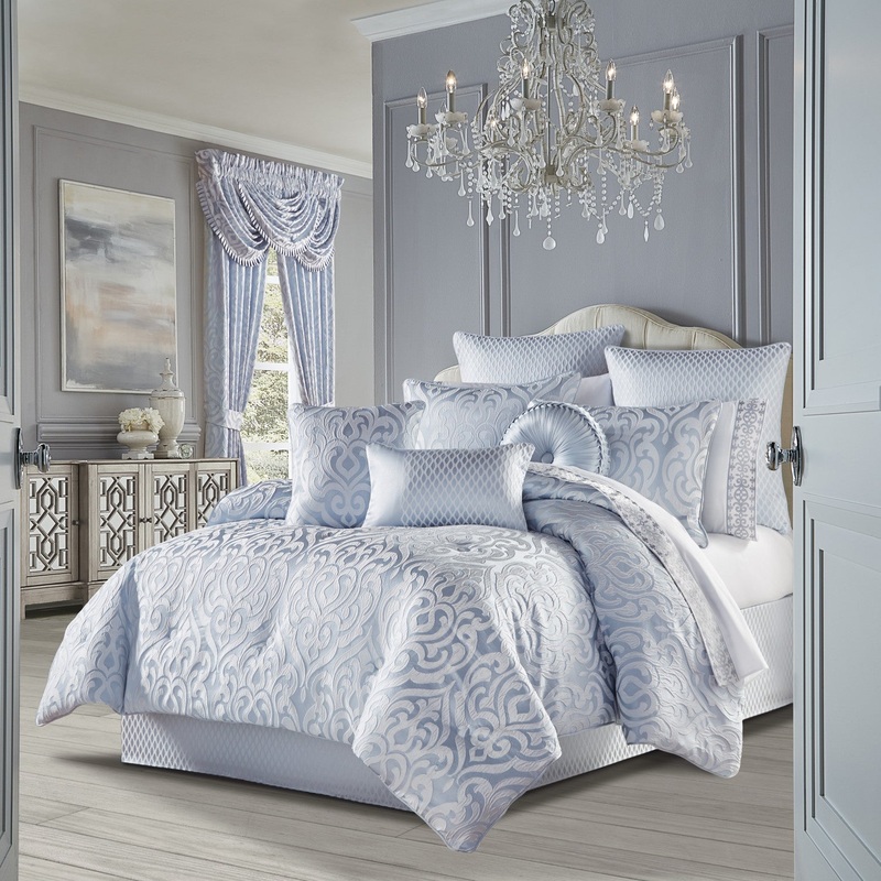 Liana Comforter Set|Queen 4Pc. Comforter Set|King 4Pc. Comforter Set|Powder Blue