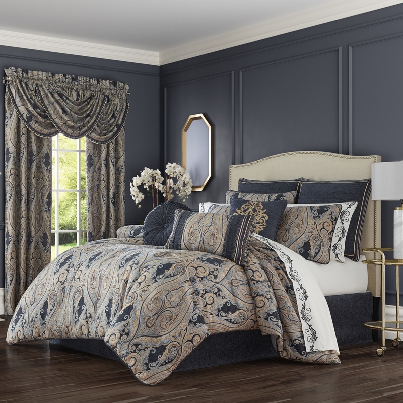 Luciana Comforter Set|Queen 4Pc. Comforter Set|King 4Pc. Comforter Set|California King 4Pc. Comforter Set|Indigo