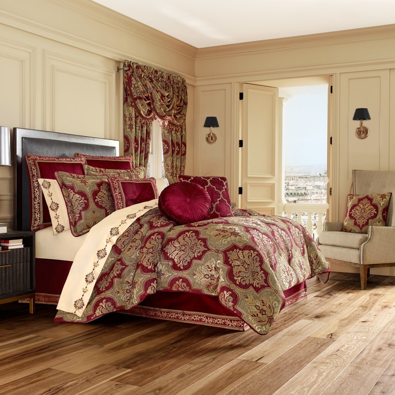 Maribella Comforter Set|Queen 4Pc. Comforter Set|King 4Pc. Comforter Set|California King 4Pc. Comforter Set|Crimson