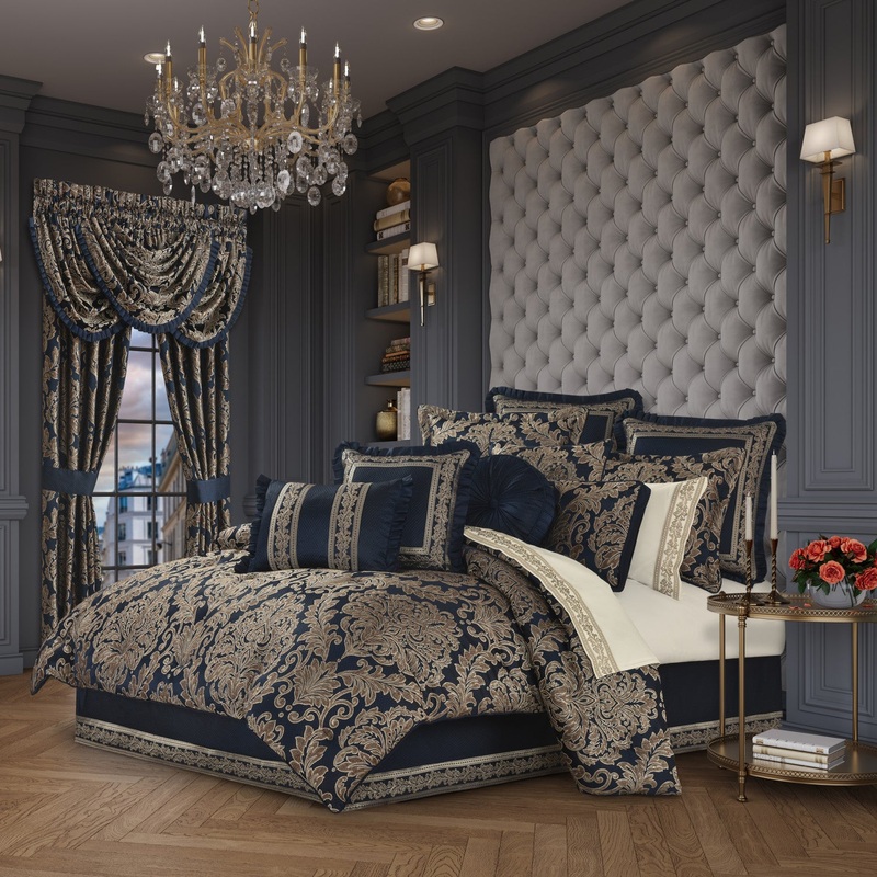 Monte Carlo Comforter Set|Queen 4Pc. Comforter Set|King 4Pc. Comforter Set|California King 4Pc. Comforter Set|Navy
