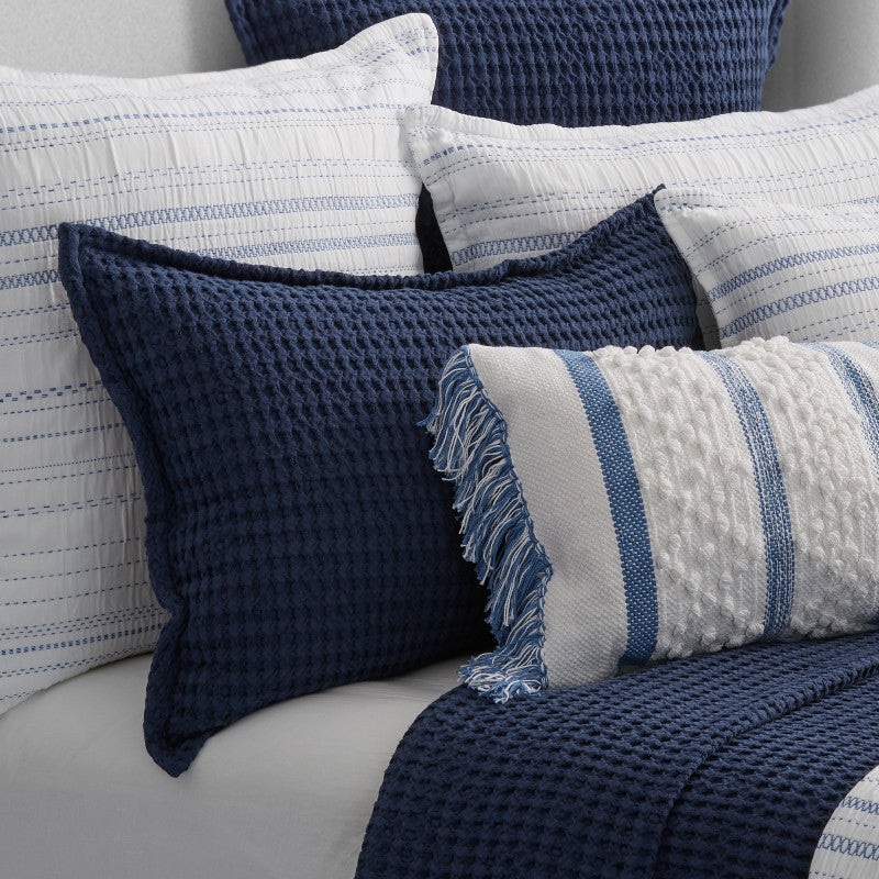 Pebble Beach Sham|Standard Sham|King Sham|Indigo|Stone|Sand|White