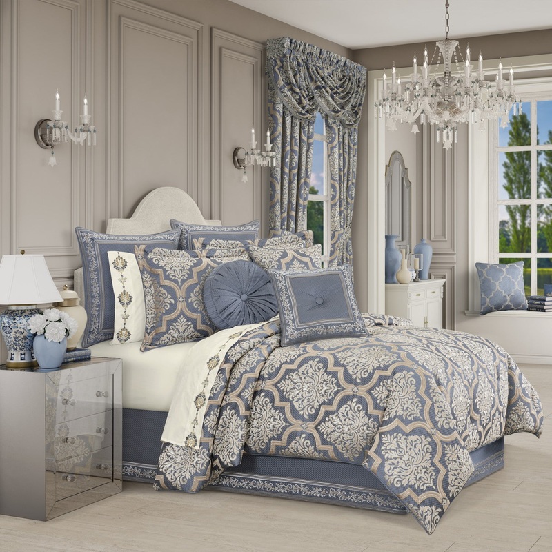 San Marino Comforter Set|Queen 4Pc. Comforter Set|King 4Pc. Comforter Set|California King 4Pc. Comforter Set|Powder Blue