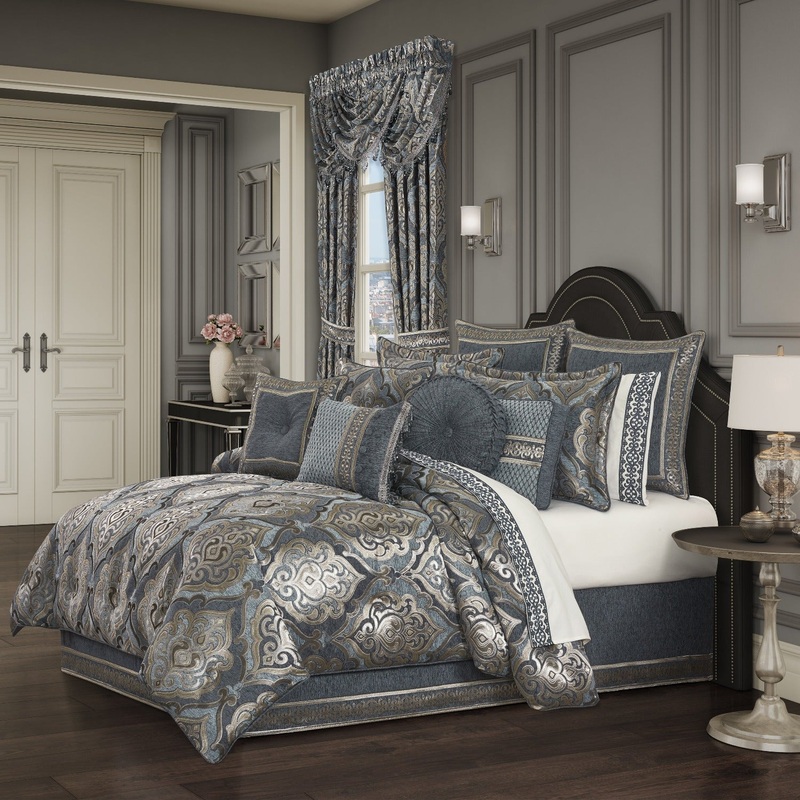 Amici Comforter Set|Queen 4Pc. Comforter Set|King 4Pc. Comforter Set|Powder Blue