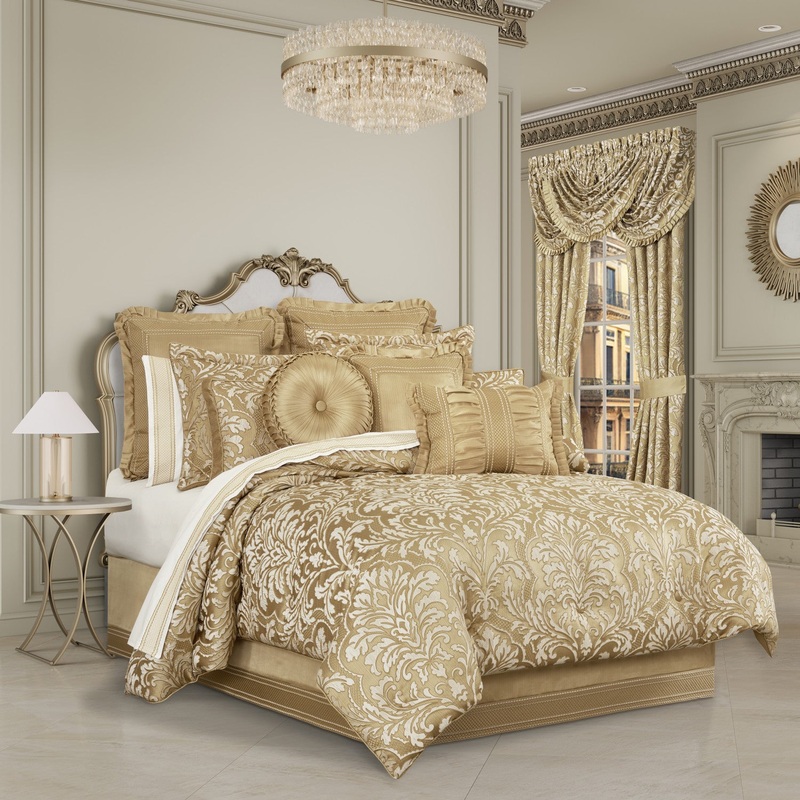 Aurelia Comforter Set|Queen 4Pc. Comforter Set|King 4Pc. Comforter Set|California King 4Pc. Comforter Set|Gold
