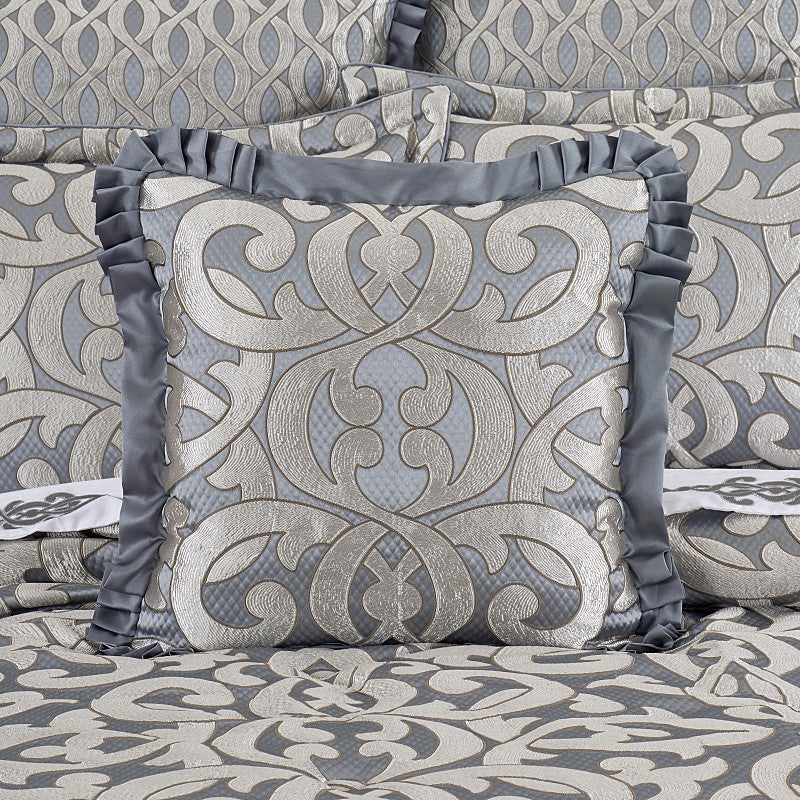 Barocco 20 Square Embellished Decorative Throw Pillow