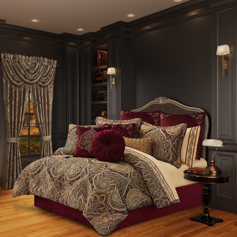 Bordeaux Comforter Set|Queen 4Pc. Comforter Set|King 4Pc. Comforter Set|California King 4Pc. Comforter Set|Crimson