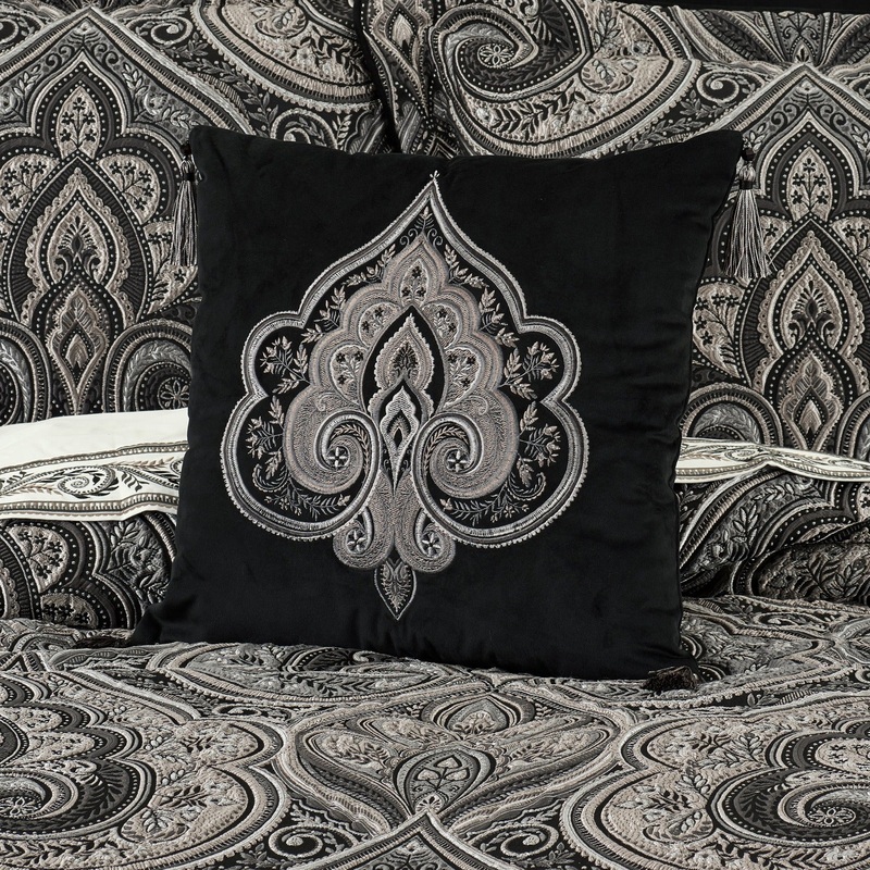 Davinci 18 Square Embellished Decorative Throw Pillow