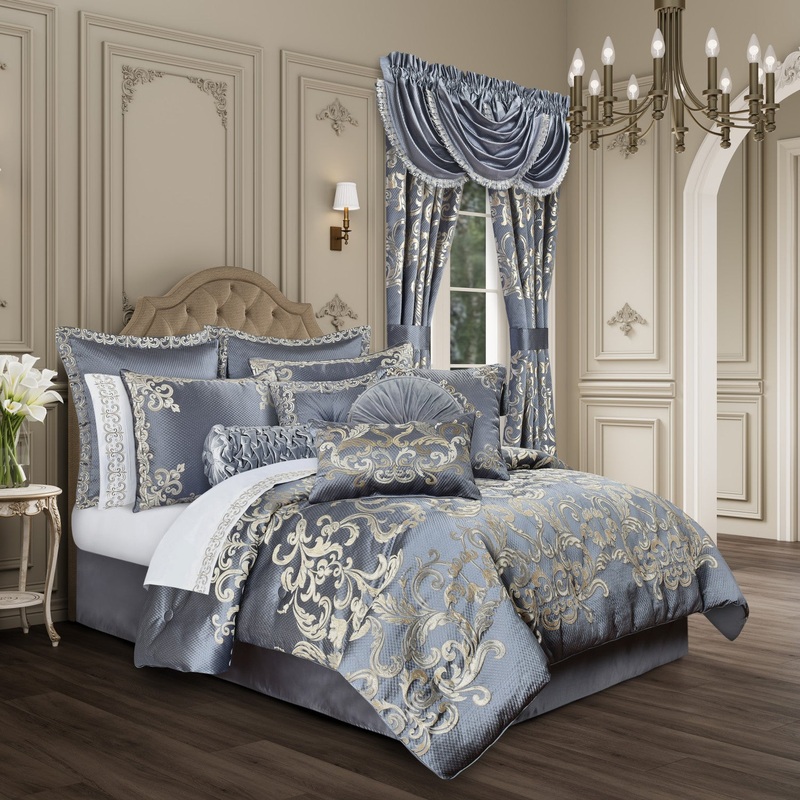 Dicaprio Comforter Set|Queen 4Pc. Comforter Set|California King 4Pc. Comforter Set|King 4Pc. Comforter Set|Powder Blue