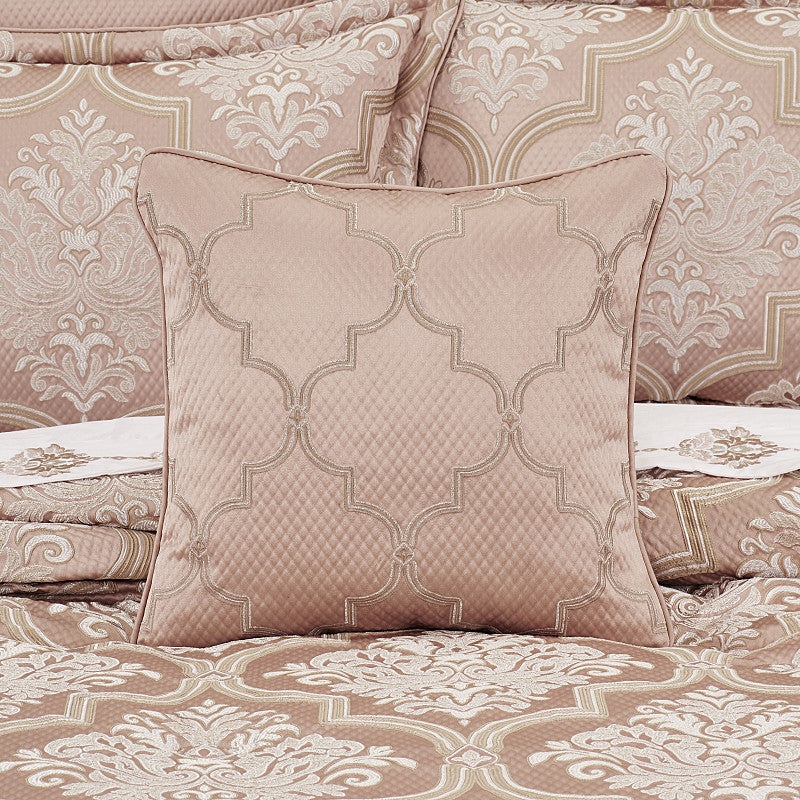 Rosewater 18 Square Embellished Decorative Throw Pillow