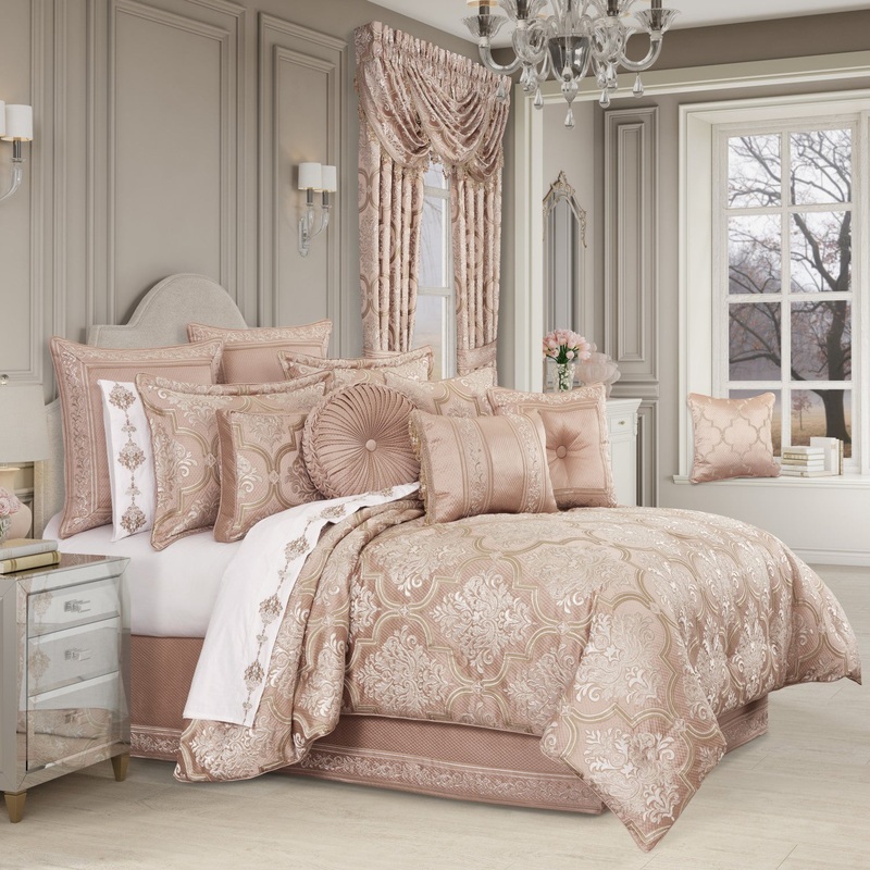 Rosewater Comforter Set|Queen 4Pc. Comforter Set|King 4Pc. Comforter Set|California King 4Pc. Comforter Set|Blush
