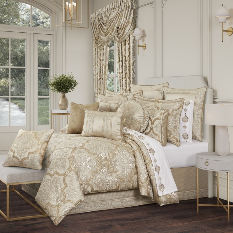 Sezanne Comforter Set|Queen 4Pc. Comforter Set|King 4Pc. Comforter Set|California King 4Pc. Comforter Set|Champagne