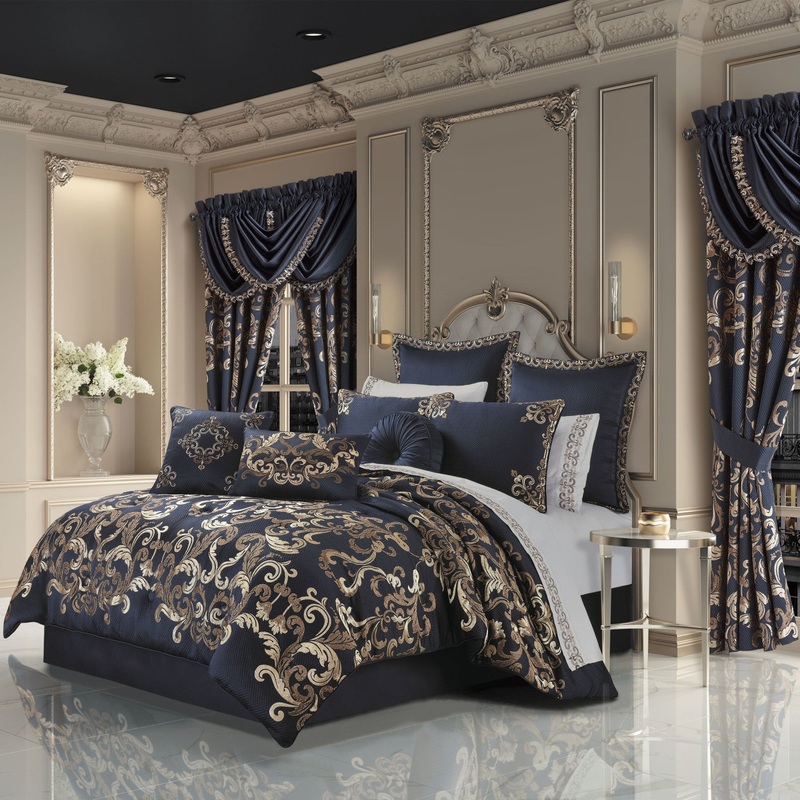 Caruso Comforter Set|Queen 4Pc. Comforter Set|King 4Pc. Comforter Set|California King 4Pc. Comforter Set|Royal Blue