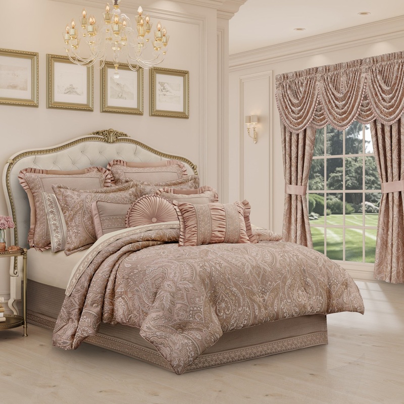 Fiorello Comforter Set|Queen 4Pc. Comforter Set|King 4Pc. Comforter Set|California King 4Pc. Comforter Set|Blush