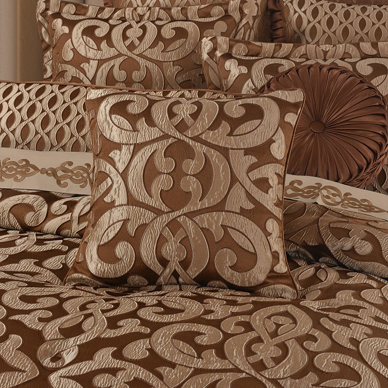La Boheme Copper 20 Square Decorative Throw Pillow