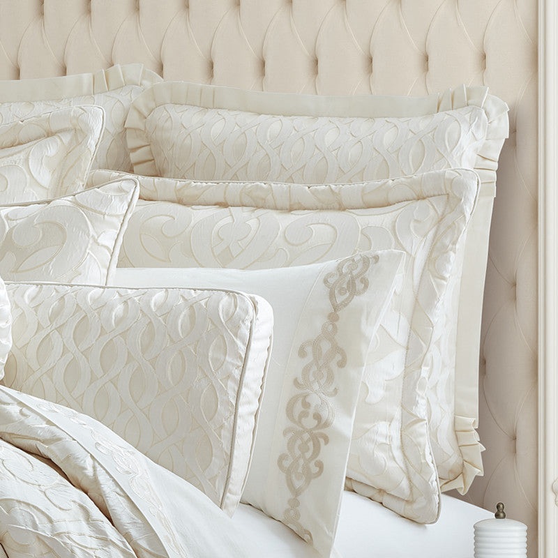 La Boheme Euro Sham|Euro Sham|Onyx|Maroon|Ivory