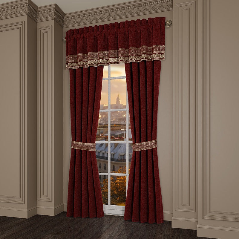 Laurenza Window Panel Pair|84″ Window Panel Pair|95″ Window Panel Pair|Black|Crimson
