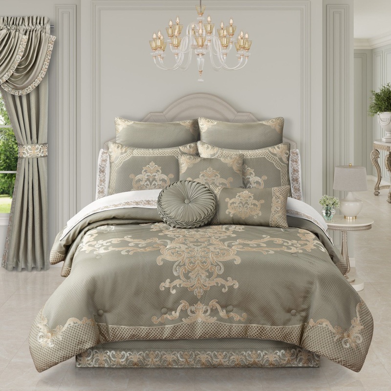 Piazza Comforter Set|Queen 4Pc. Comforter Set|King 4Pc. Comforter Set|California King 4Pc. Comforter Set|Sage
