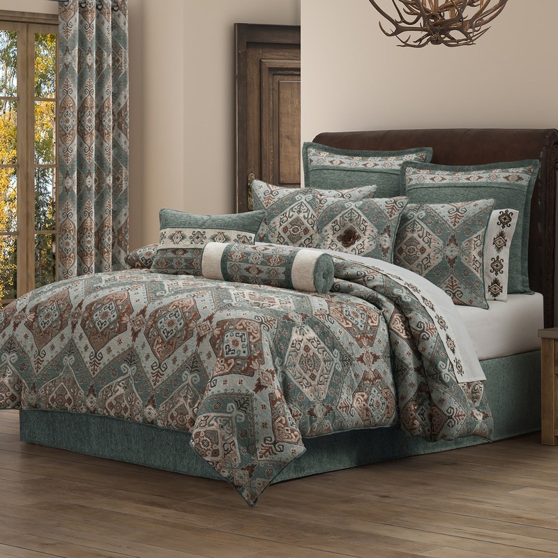 Telluride Comforter Set|Queen 4Pc. Comforter Set|King 4Pc. Comforter Set|California King 4Pc. Comforter Set|Turquoise