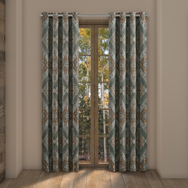 Telluride Window Panel Pair|84″ Grommet Panel Pair|95″ Grommet Panel Pair|Turquoise